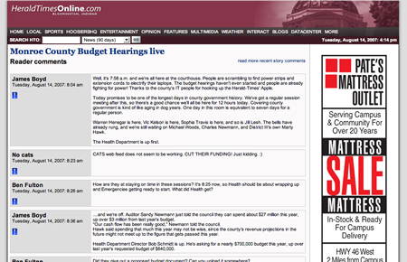 Herald-Times Live Blogging