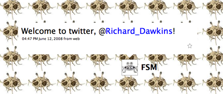 The FSM welcomes Richard Dawkins to Twitter
