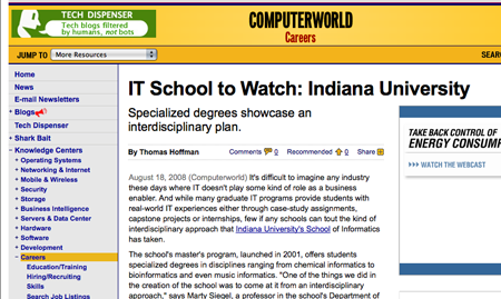 Indiana makes the Computerworld top IT schools to watch
