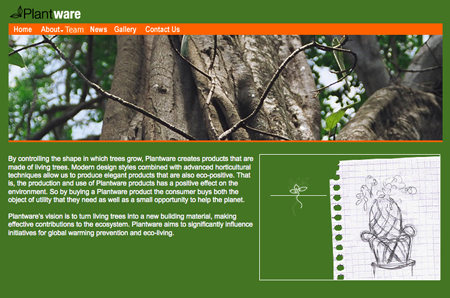 Plantware creates structures out of living trees