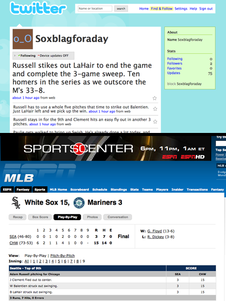Twitter makes a great outlet for baseball play-by-play