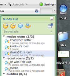 Meebo buddy list (docked)