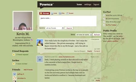 Pownce profile