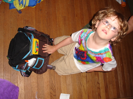 carter checks her school supplies